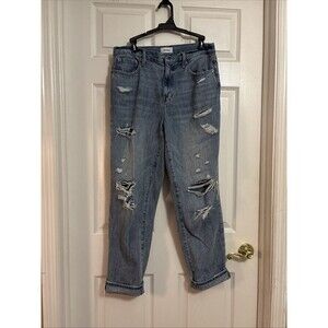 Pistola Presley High Rise Wink Distressed Denim Relaxed Loose Fit Jeans, size 30